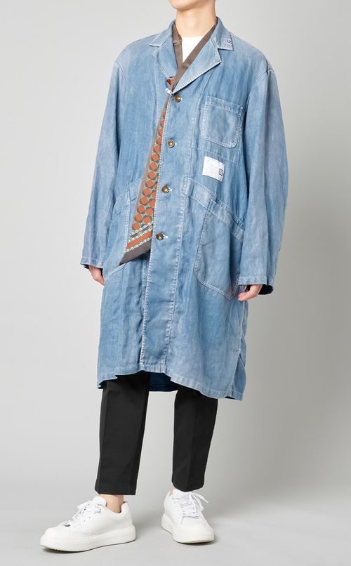 ミックスレイヤードリネンコート