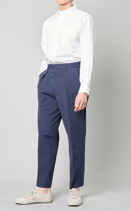 シアサッカー1タックトラウザー