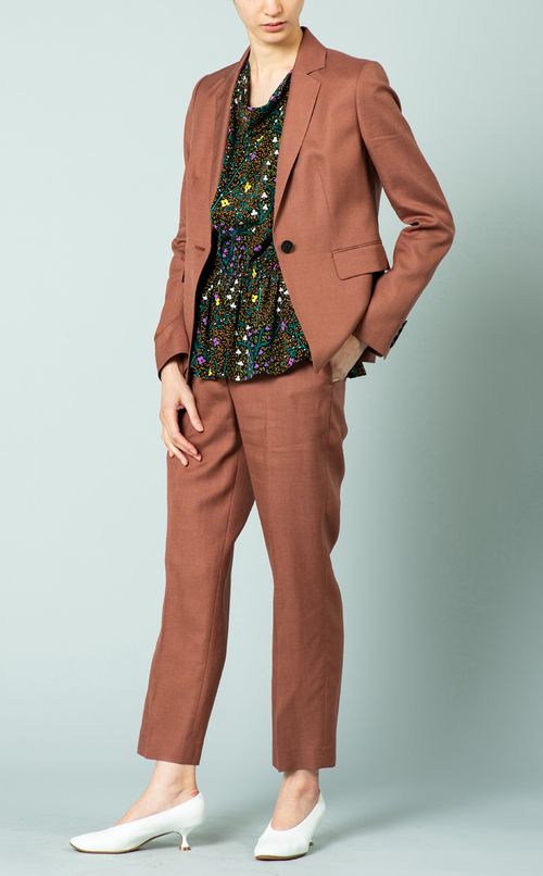 リネン混テーパードジャケット