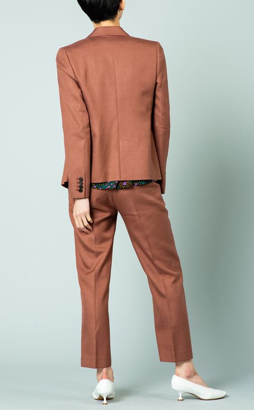 リネン混テーパードジャケット