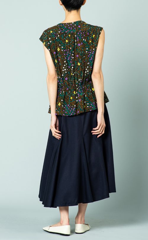 リネン混マーメイドミディスカート