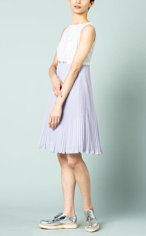 コンビネーションプリーツワンピース