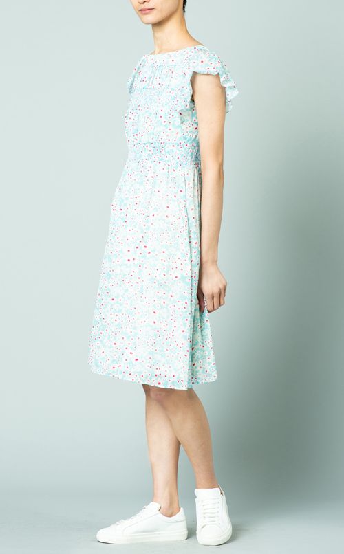 シャーリングプリントワンピース