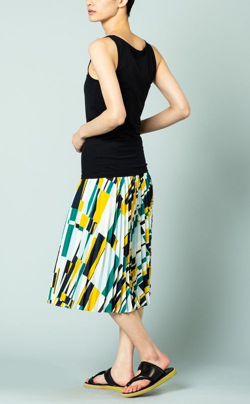 ブロックカラープリントスカート