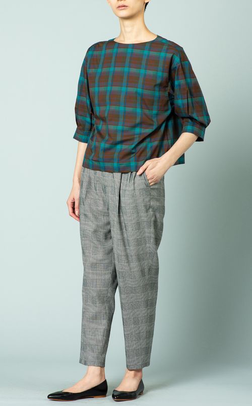 ウールサキソニーテーパードパンツ