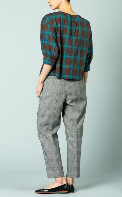 ウールサキソニーテーパードパンツ