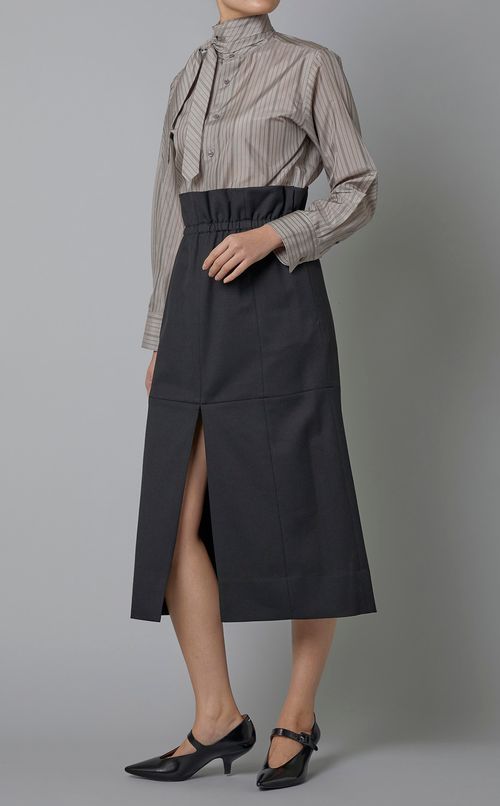 ストライプボウタイシャツ