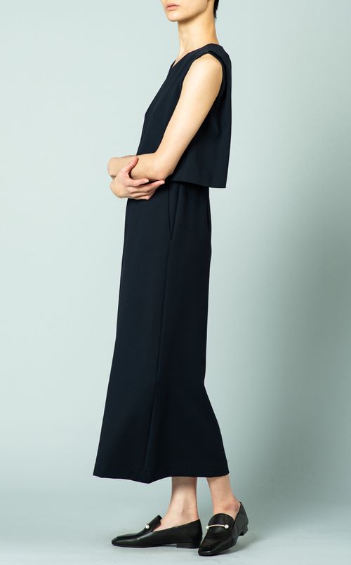 Vネックストレッチワンピース