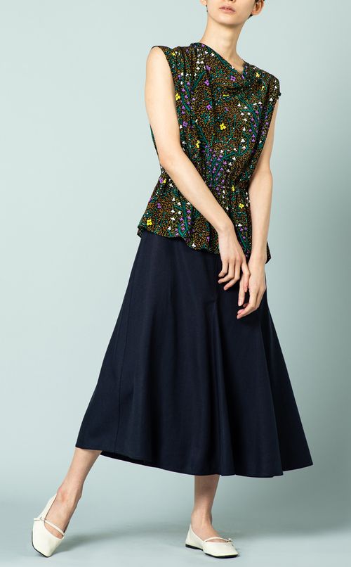 マルチフラワープリントブラウス