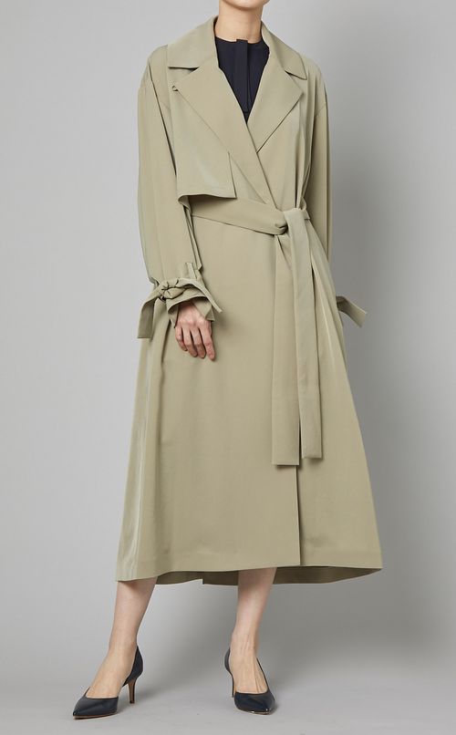リボンスリーブロングトレンチコート