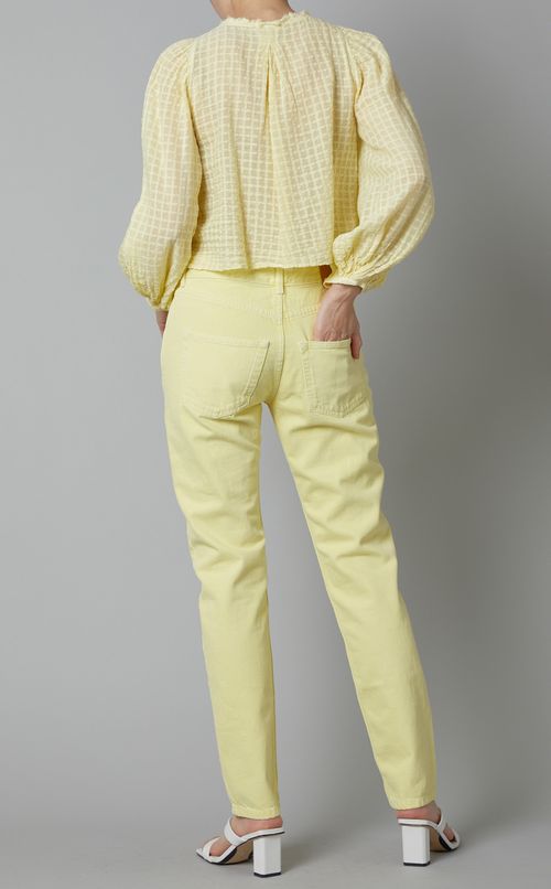 コッ卜ンギャザースリーブブラウス