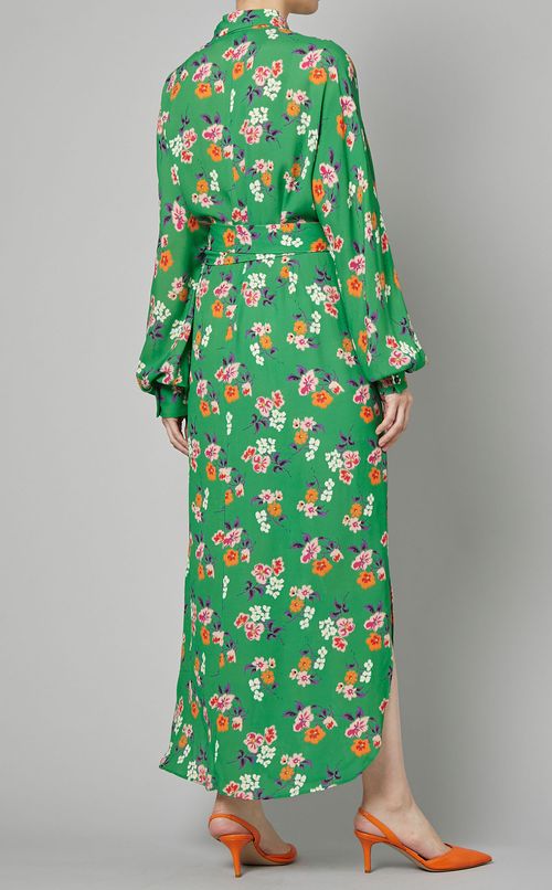 マルチフラワープリントシャツワンピース