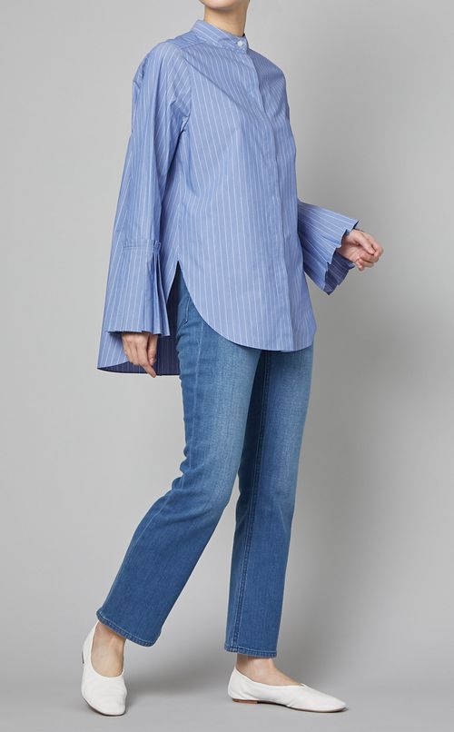 プリーツスリーブシャツ