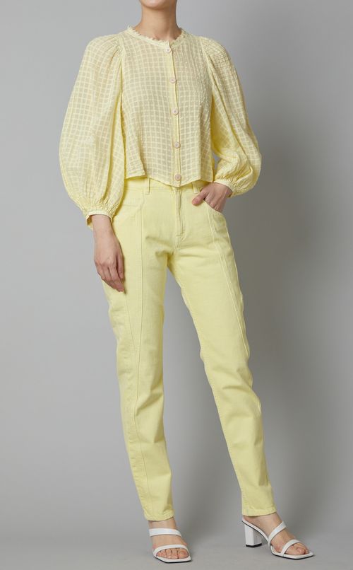 コットン5ポケットカラーデニムパンツ