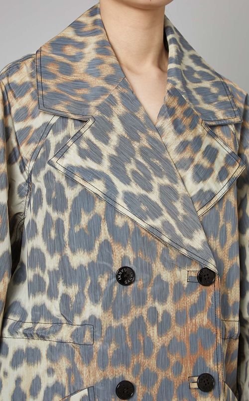 レオパードプリントシェルコート