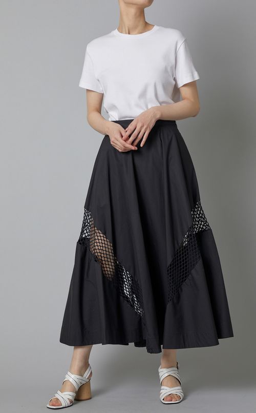 メッシュ切替ギャザースカート