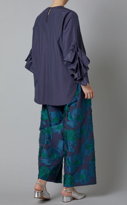 ギャザーデザインスリーブシャツ