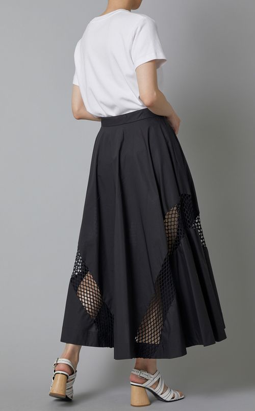 メッシュ切替ギャザースカート