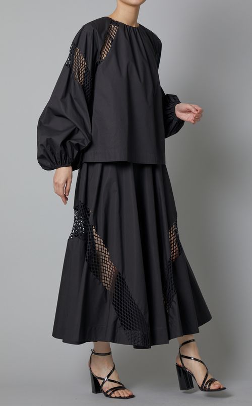 メッシュ切替ギャザースカート