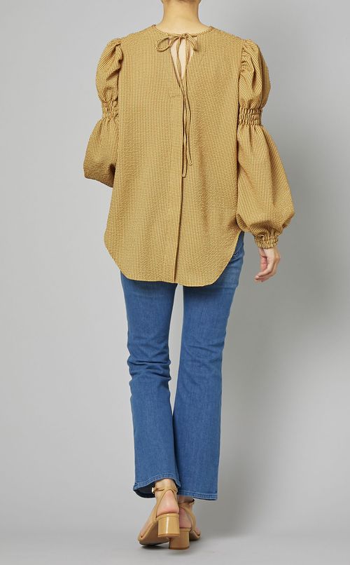 2wayシャーリングパフスリーブブラウス