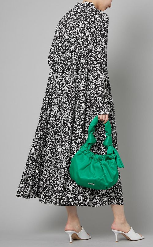 フラワープリントクレープシャツドレス