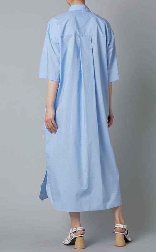 ウエストギャザーシャツワンピース