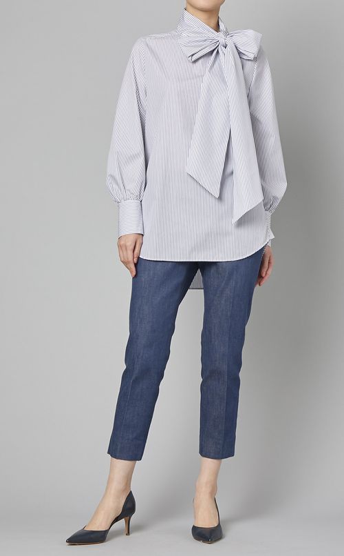 ストライプサイドボウタイシャツ