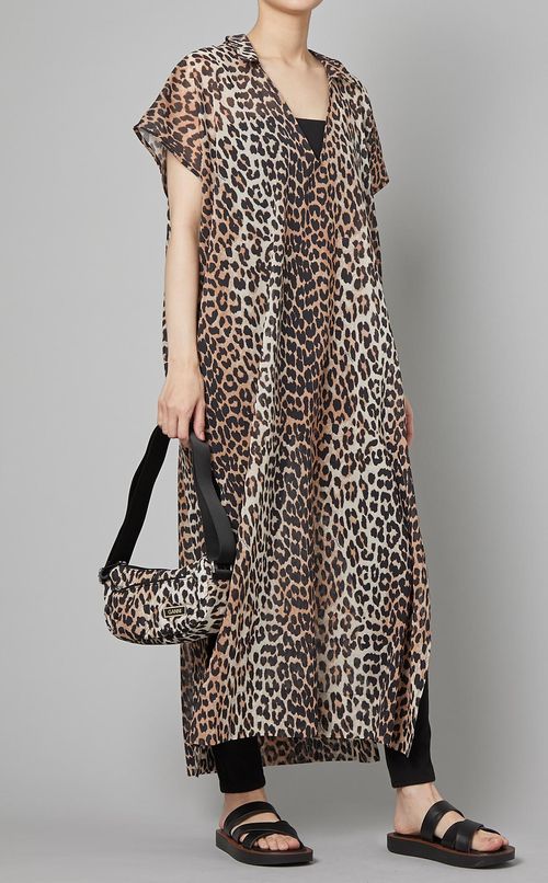 レオパードナイロンショルダーバッグ