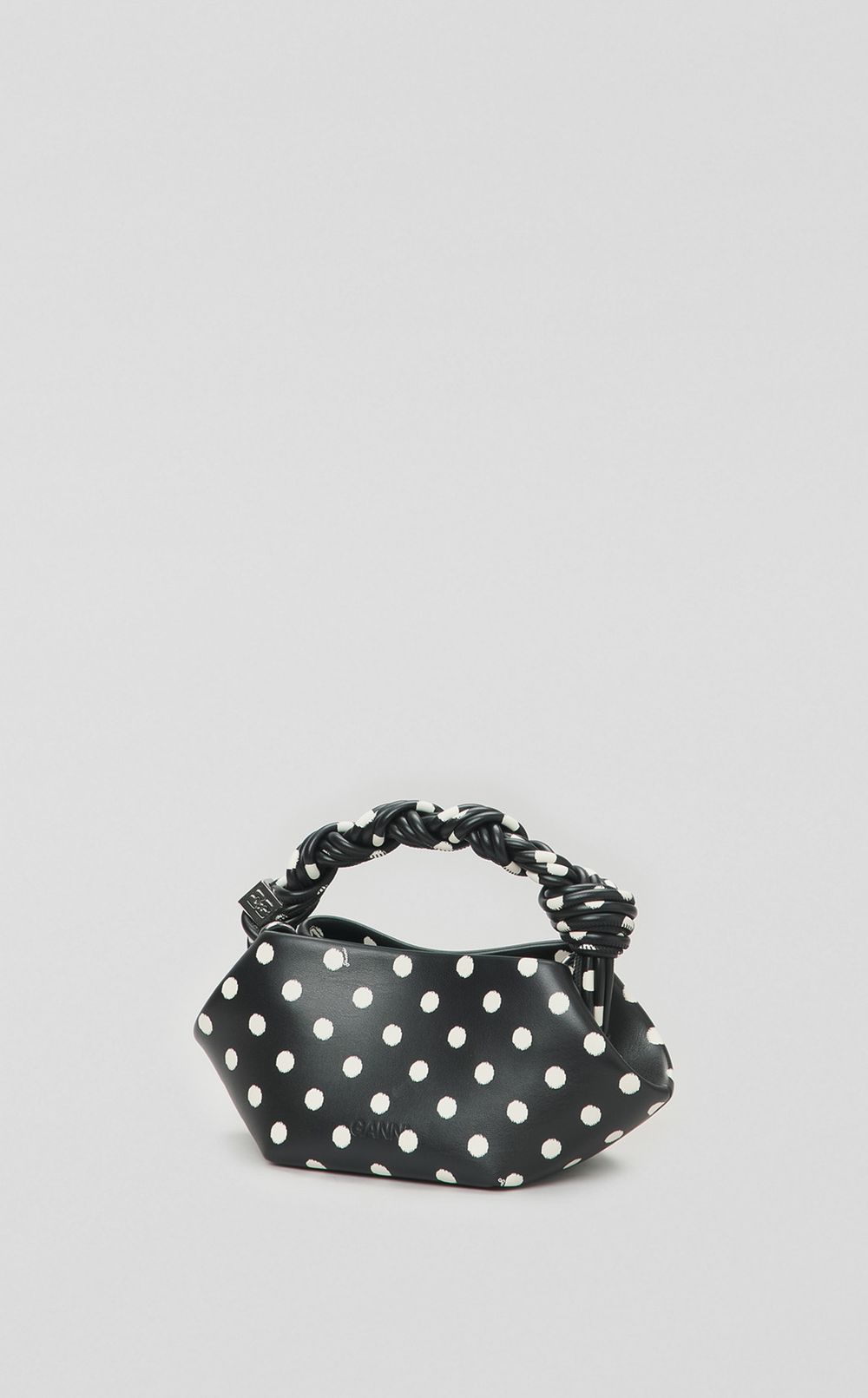 ドットプリントレザーショルダーバッグ