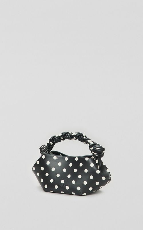 ドットプリントレザーショルダーバッグ