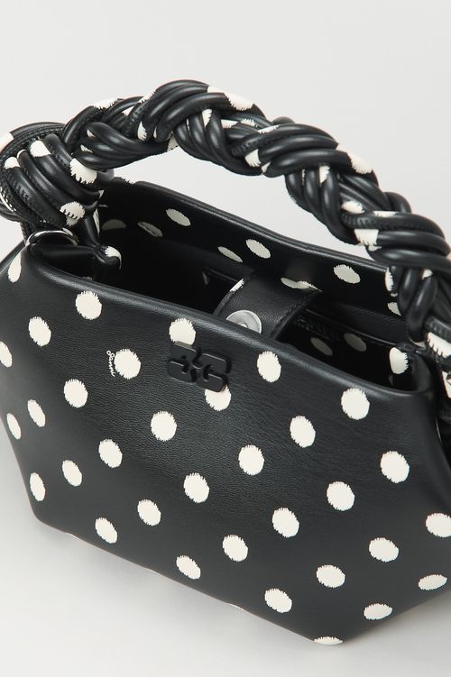 ドットプリントレザーショルダーバッグ