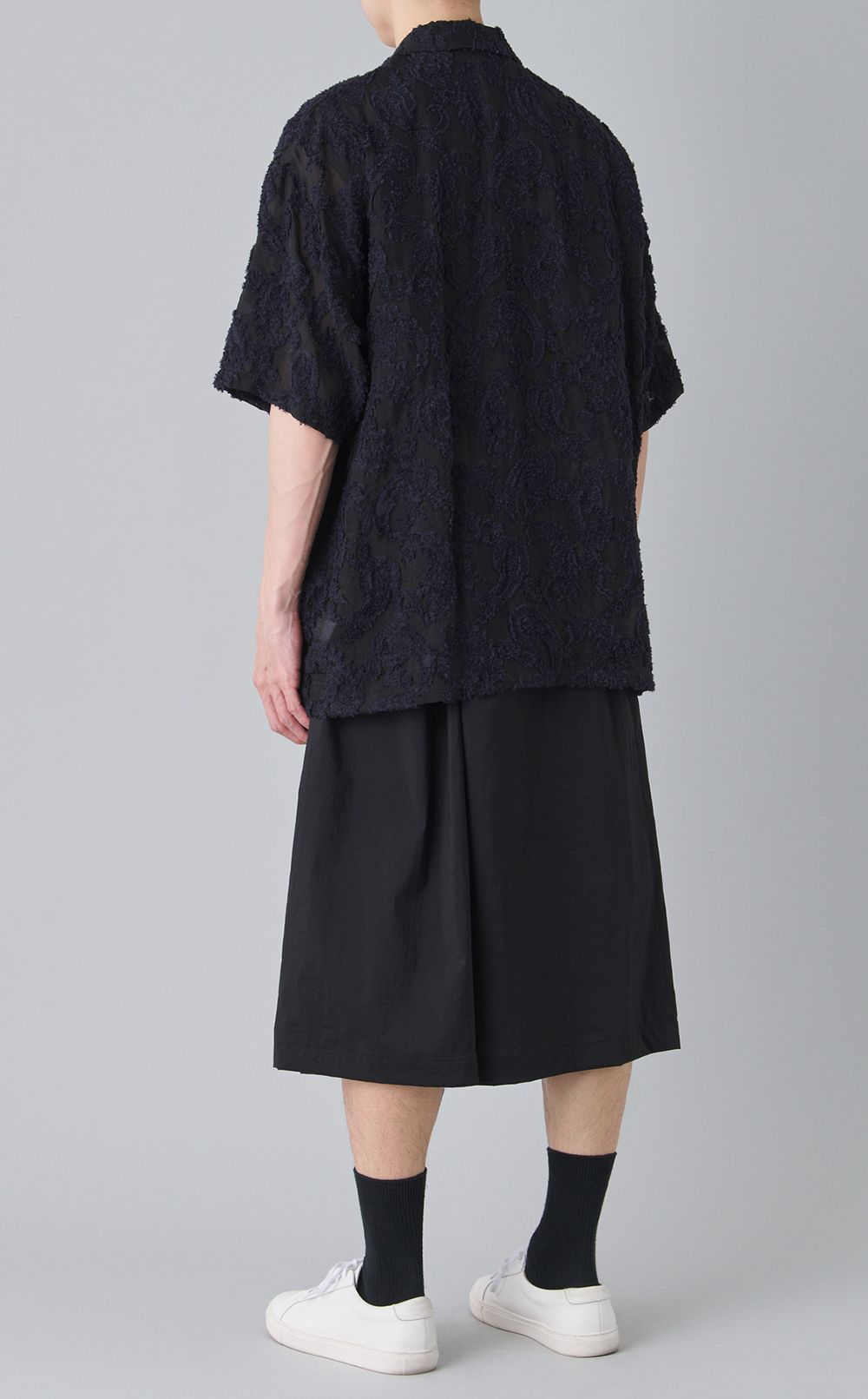 ジャカードオープンカラーシャツ