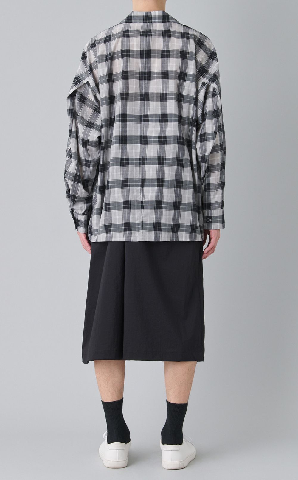 キュプラコットンチェックシャツ