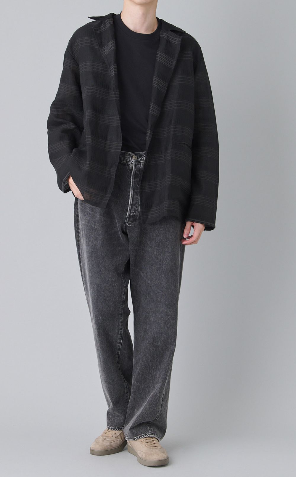 マルチストライプライトシャツジャケット