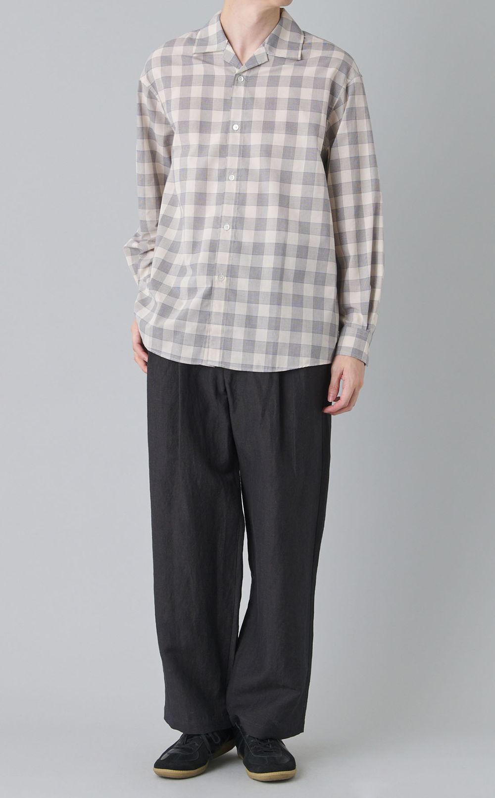 ウールリネン2タックトラウザー