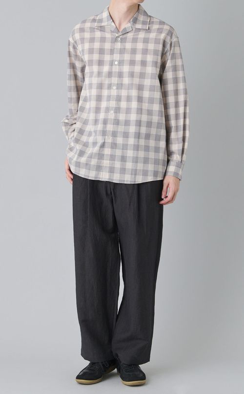 ウールリネン2タックトラウザー