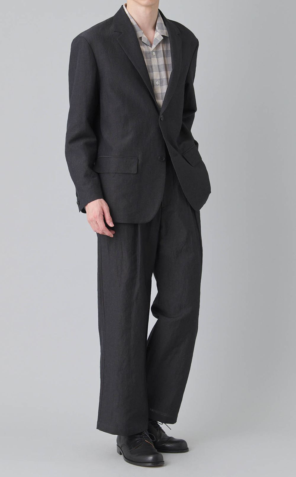 ウールリネン2タックトラウザー