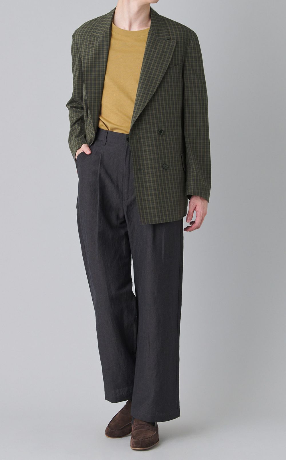 ウールリネン2タックトラウザー