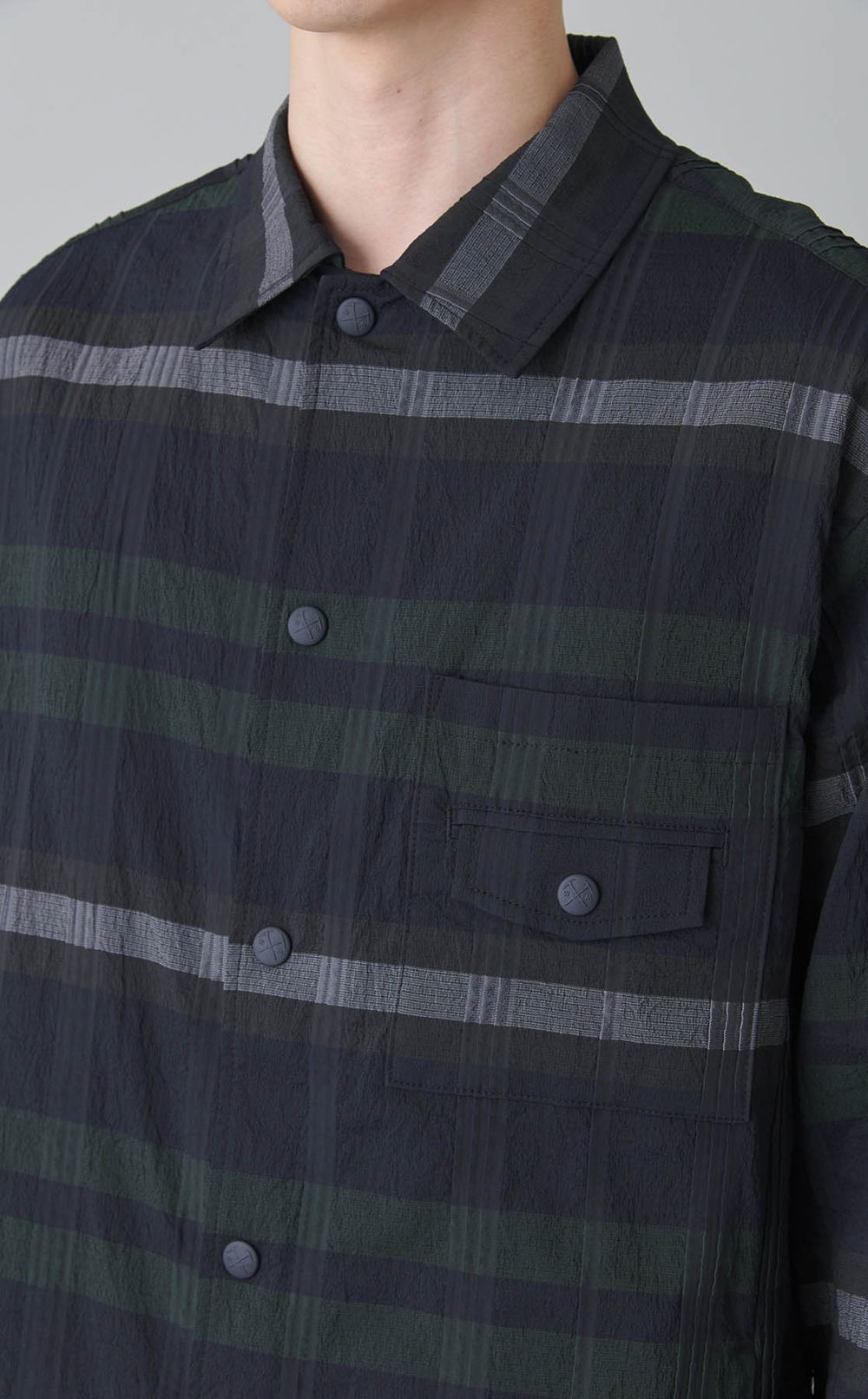 チェックシャツブルゾン