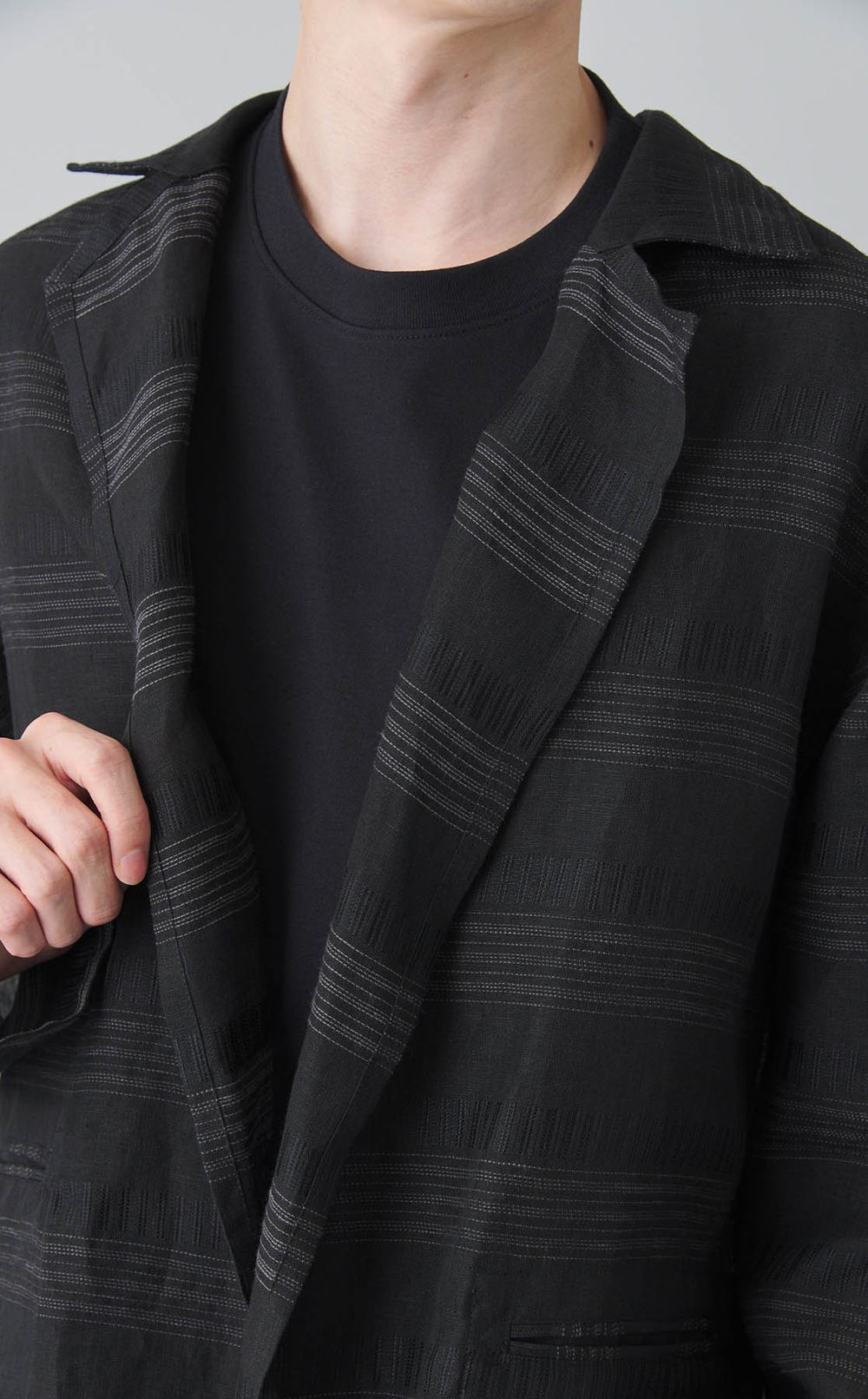 マルチストライプライトシャツジャケット