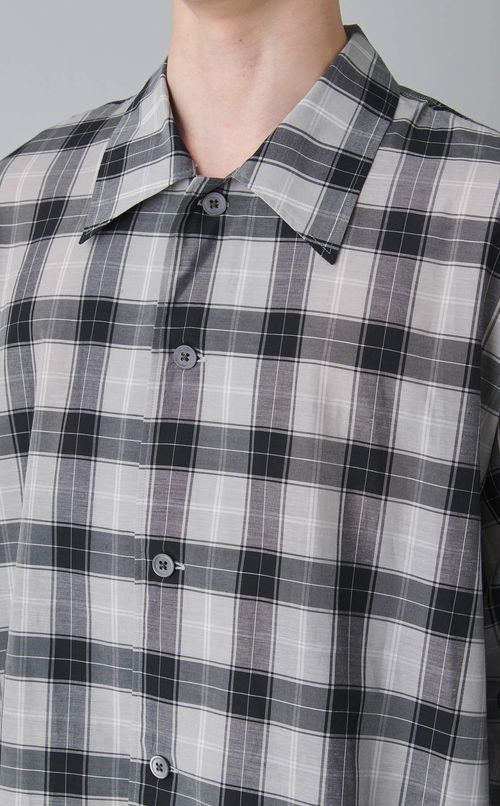 キュプラコットンチェックシャツ