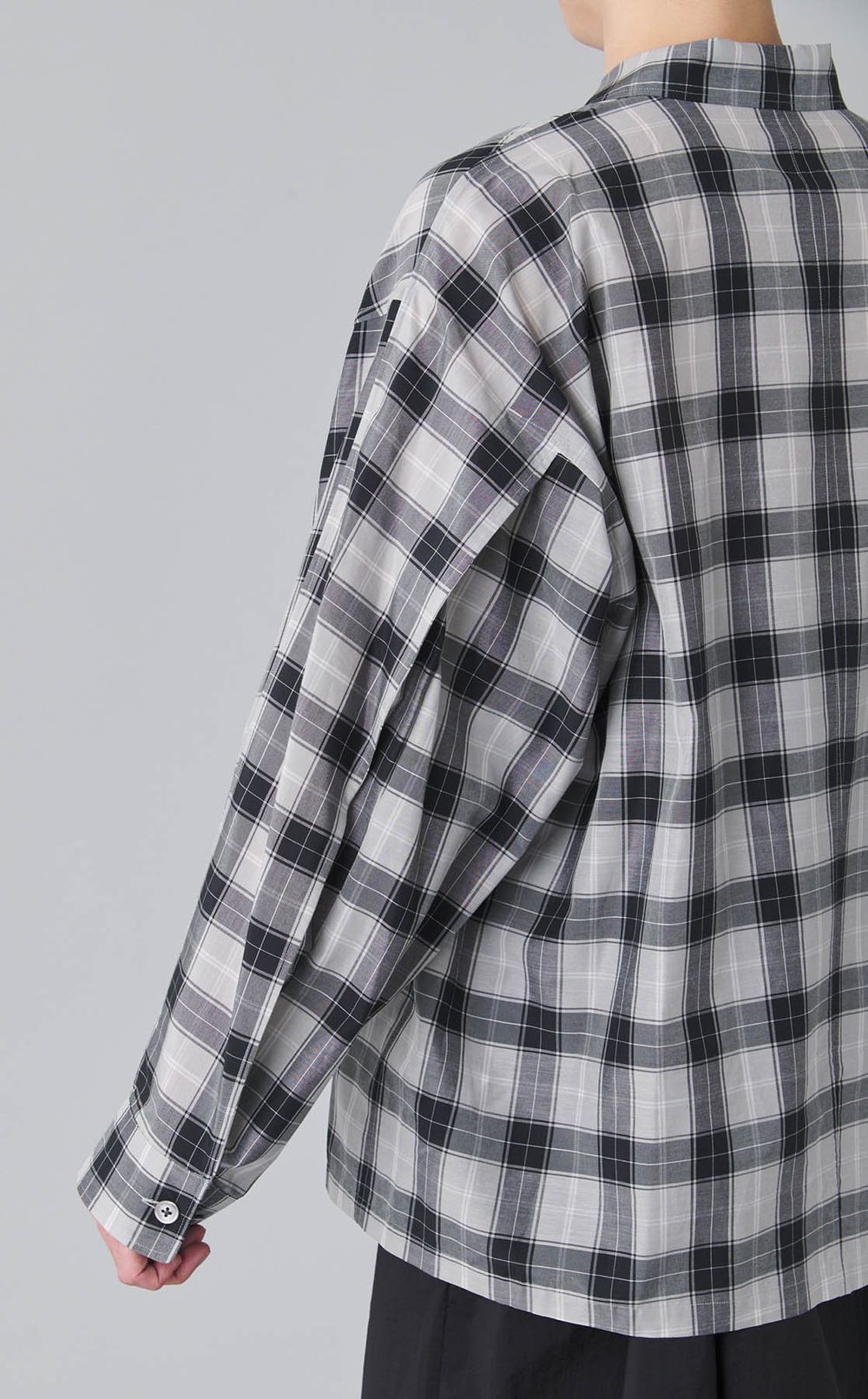 キュプラコットンチェックシャツ