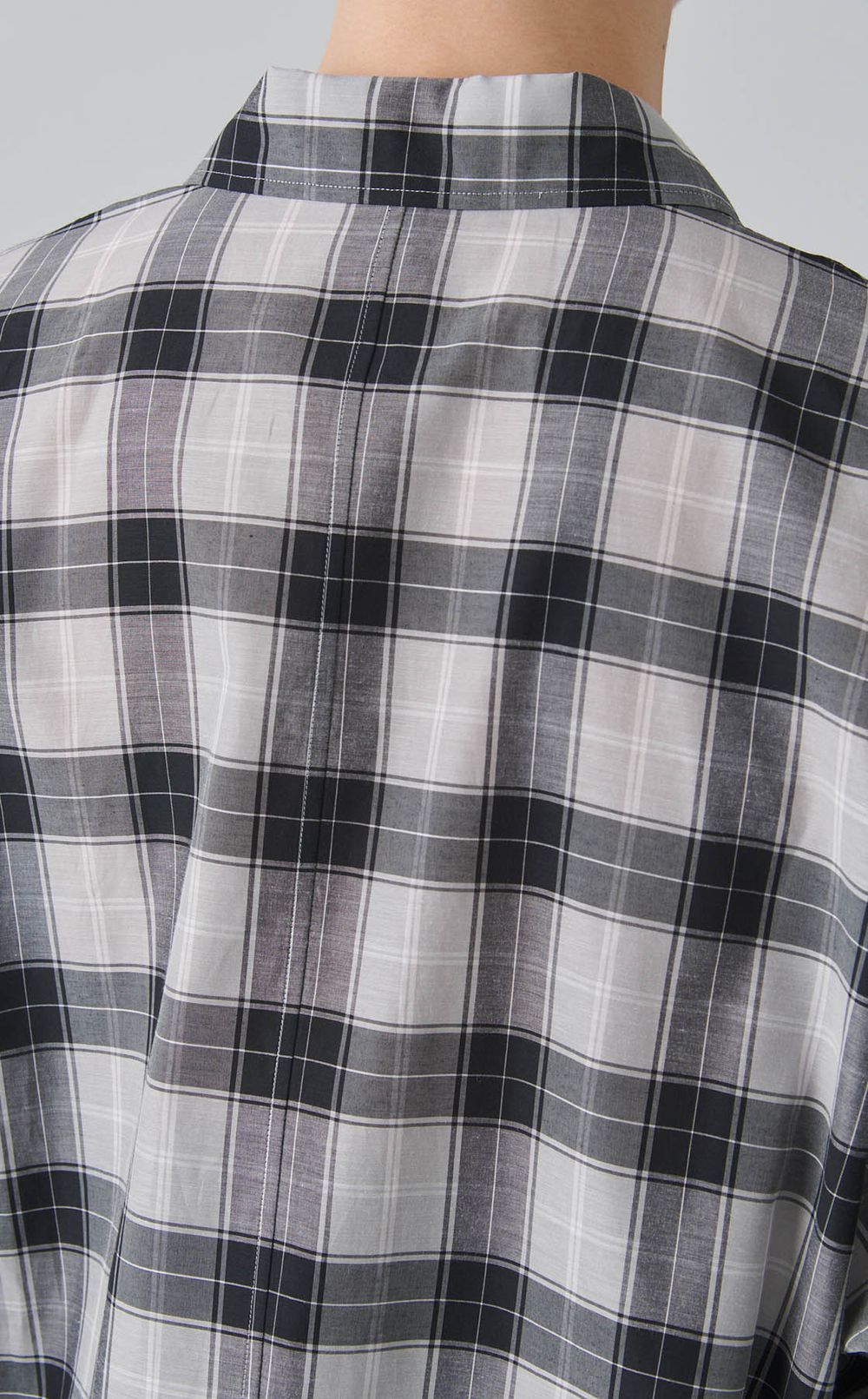 キュプラコットンチェックシャツ