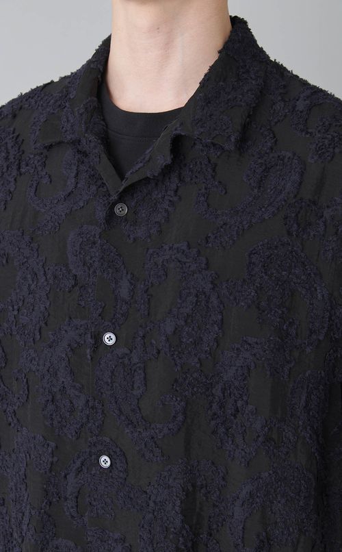 ジャカードオープンカラーシャツ