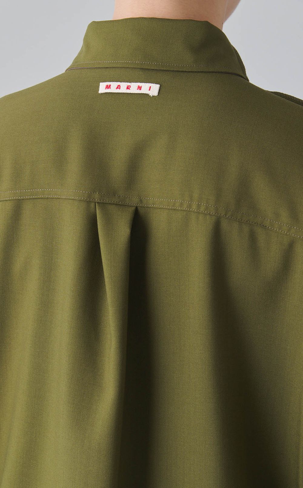 バイカラートロピカルウールシャツ