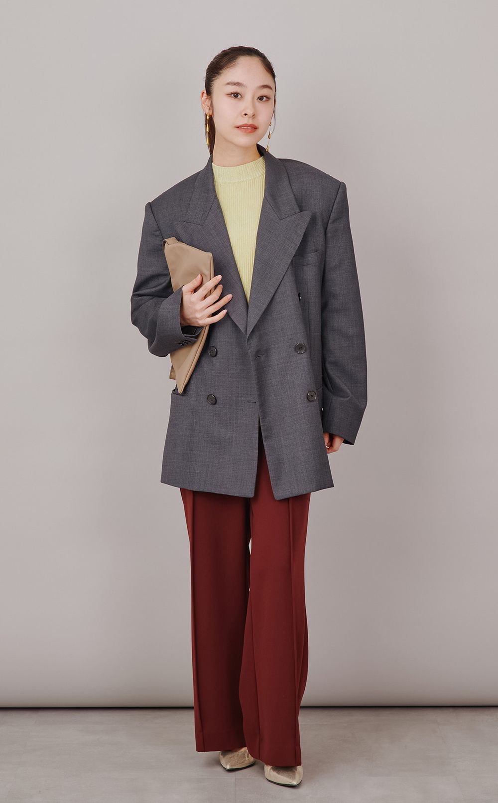 ピークドラペルダブルブレストジャケット