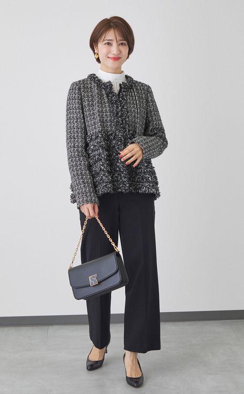 ツイードフリルジャケット