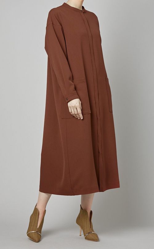 バックタックシャツワンピース