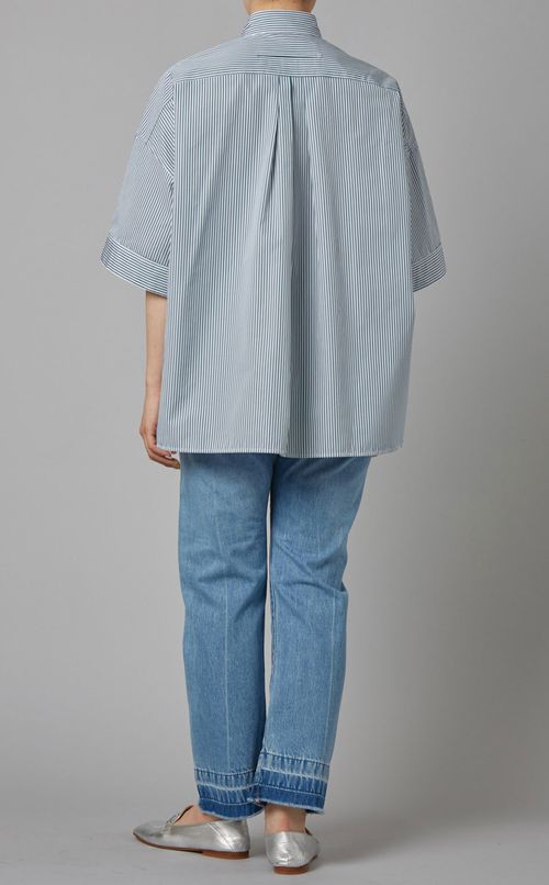 コットンストライプシャツ