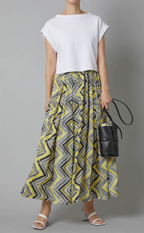 マルチプリントギャザースカート